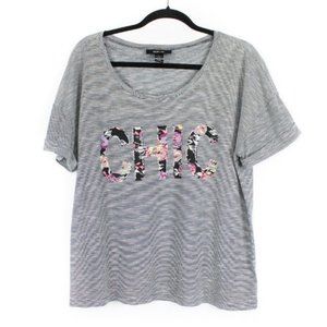 STYLE & CO Chic Graphic Tee Floral Feminine Large